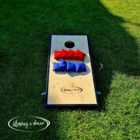 Zestaw Cornhole, plansza do gry w cornhole 122x61, 8 woreczków 15 x 15